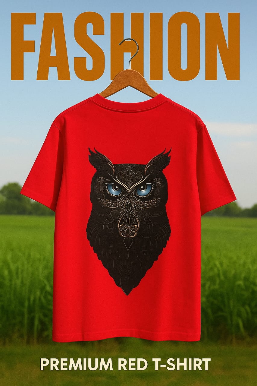 BOLD OWL PRINT PREMIUM T-SHIRT