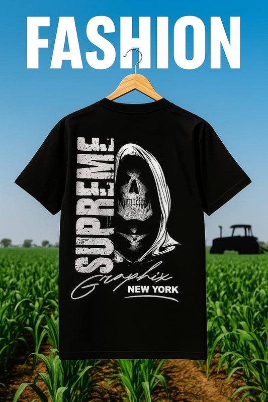 SUPREME SKULL GRAPHIC BLACK T-SHIRT - NEW YORK EDITION (Copy)
