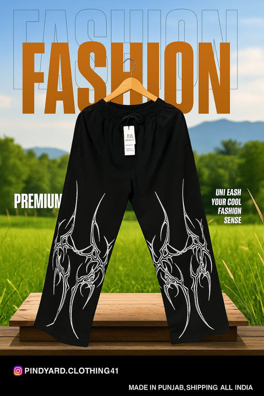 BLACK BAGGY PANTS - 100% COTTON | 250GSM | 24" WIDE BOTTOM